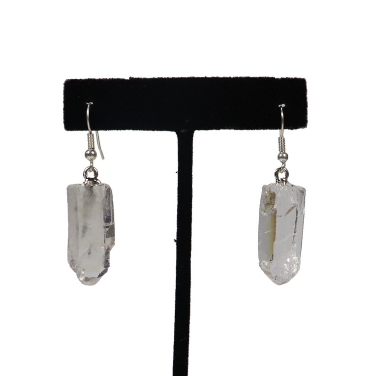 Clear Quartz Point Earrings