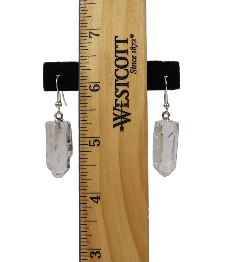 Clear Quartz Point Earrings