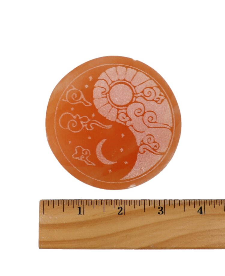 Orange Selenite Yin Yang Charging Disk 8cm