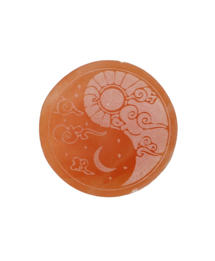 Orange Selenite Yin Yang Charging Disk 8cm