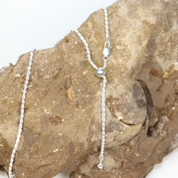 Sterling Silver Chain Rope 1.8mm Adjustable up to 22"