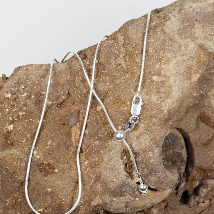 Sterling Silver Chain Snake 1.2mm Adjustable 22"