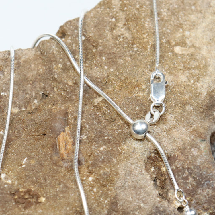 Sterling Silver Chain Snake 1.2mm Adjustable 22"