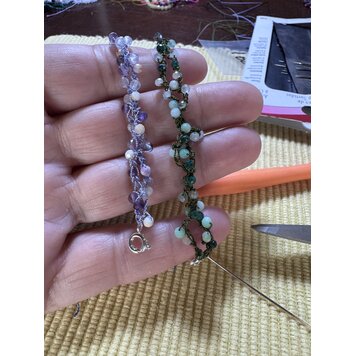 Sep. 19, SAT 10:30-1pm Gemstone & Silk Crochet Bracelet/Necklace Class