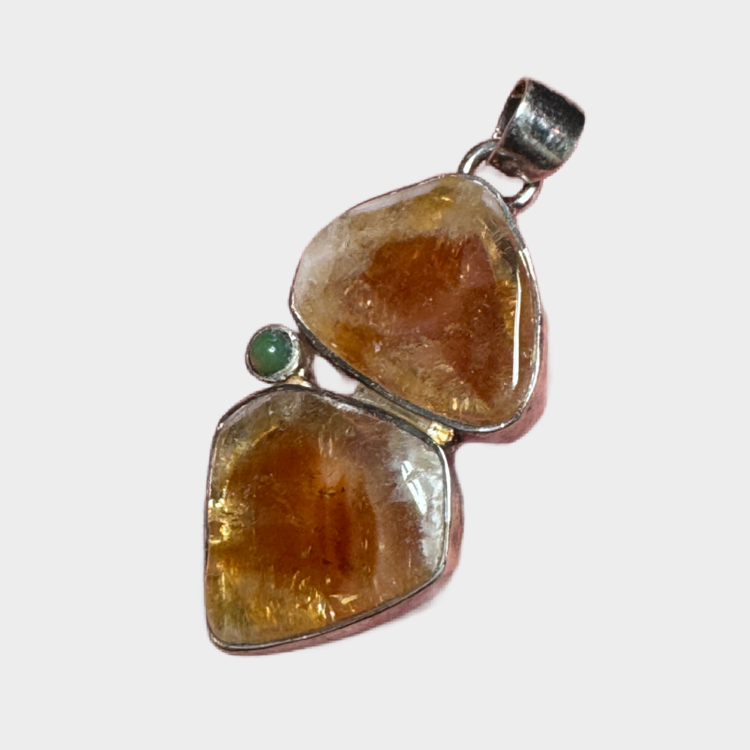 Citrine & Ethiopian Opal Sterling Silver Pendant
