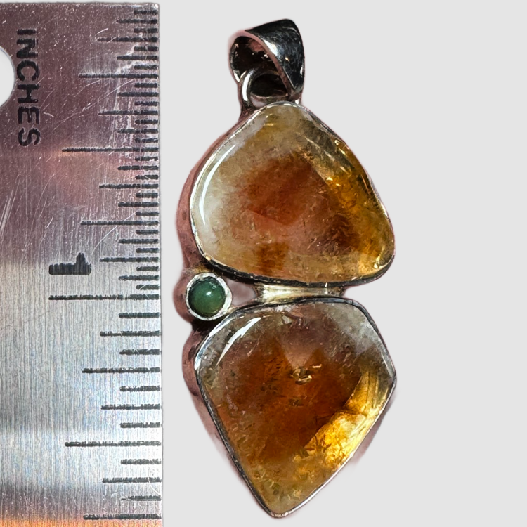 Citrine & Ethiopian Opal Sterling Silver Pendant