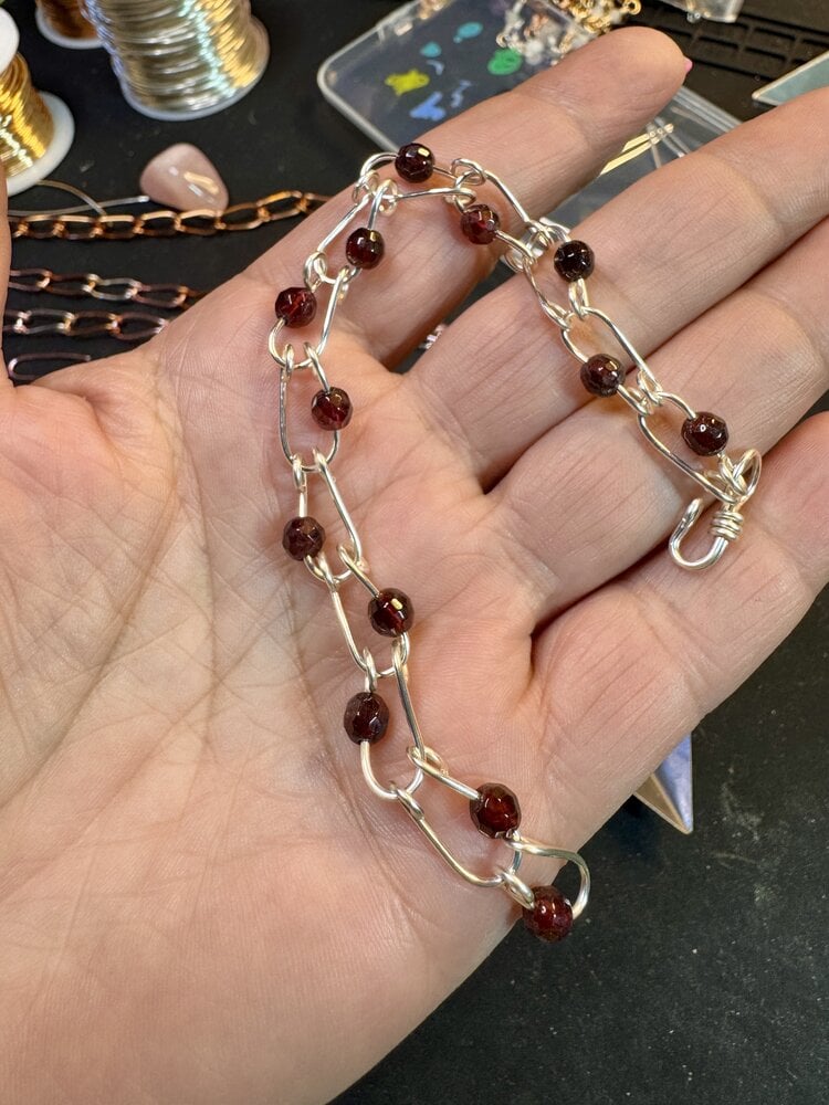 Aug. 23, SUN. 11:30-2pm  Beaded Wire "U" Chain Bracelet Class