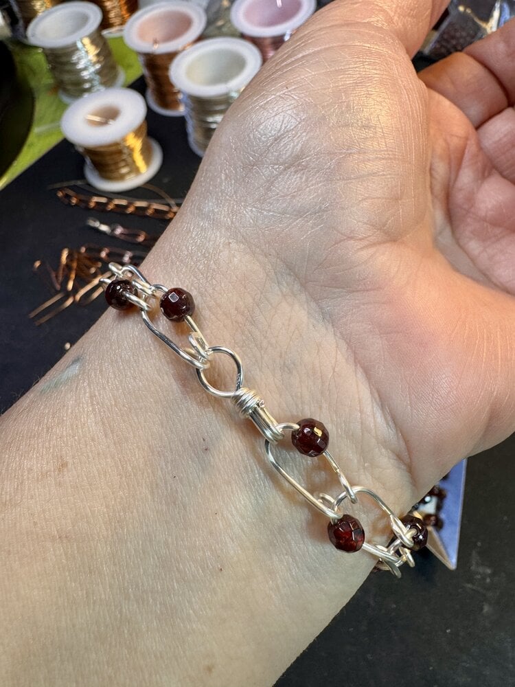 Aug. 23, SUN. 11:30-2pm  Beaded Wire "U" Chain Bracelet Class