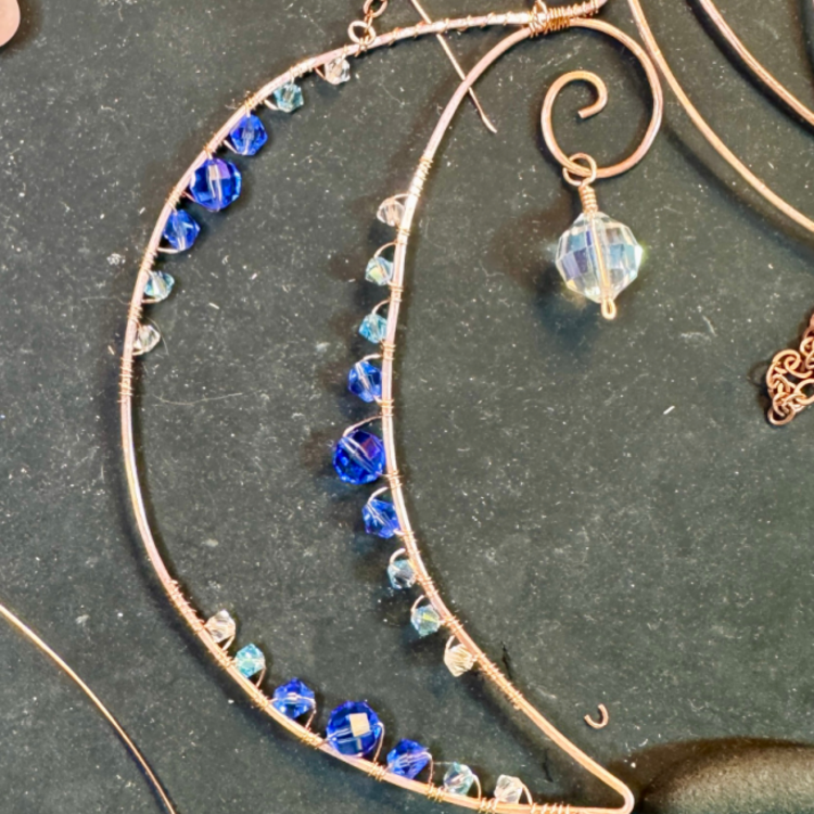 Apr. 11 SAT. 2-5pm Beaded Copper Moon Suncatcher Class
