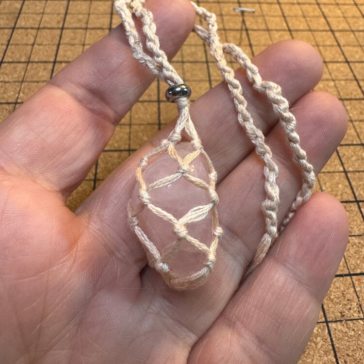 Jul. 10, FRI. 5-8pm Crystal Macrame Necklace Class w/ Amethyst, Moss Agate, & Carnelian