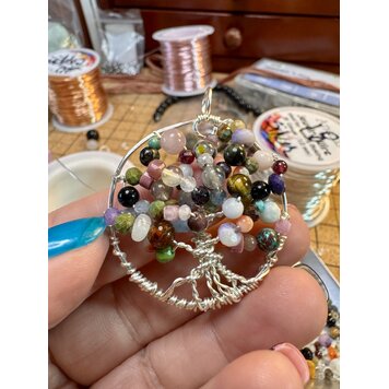 Sep. 16, WED.  5-8pm Gemstone Tree of Life Pendant Class