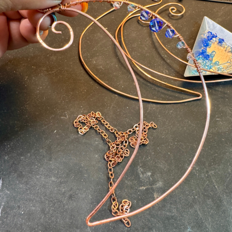 Sep. 12 SAT. 11-2pm Beaded Copper Moon Sun Catcher Class