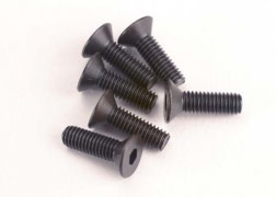 Screws, 3x10mm countersunk machine (6) (hex drive) TRA2551
