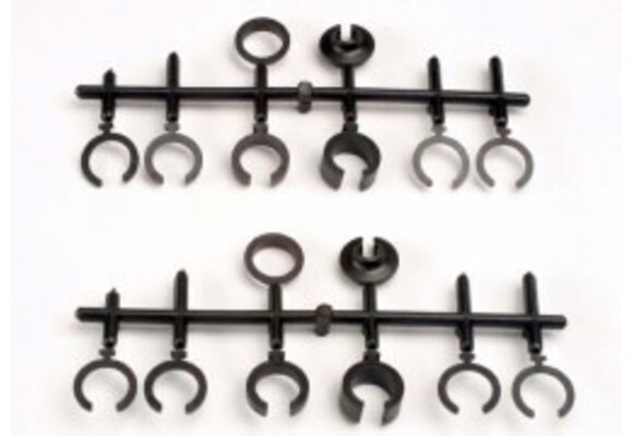 Traxxas Spring retainers, upper & lower (2)/ spring pre-load spacers: 1mm (4)/ 1.5mm (2)/ 2mm (2)/ 4mm (2)/ 8mm (2) (Big Bore Shocks)