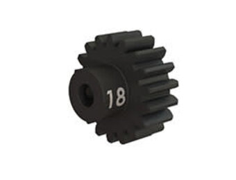 Traxxas Gear, 18-T pinion (32-p), heavy duty (machined, hardened steel)/ set screw