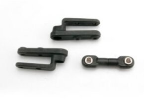 Traxxas Servo horns, steering (2)/ steering link (3x12mm threaded rod (1)/ rod ends (2)/ hollow balls (2)
