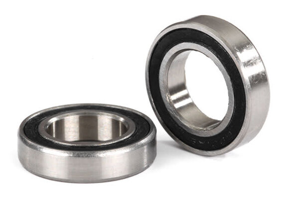 Ball bearings, black rubber sealed (12x21x5mm) (2)  TRA5101A