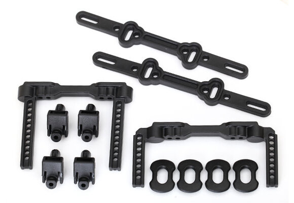 Traxxas Body mounts, front & rear/ body mount posts/ body mount sliders