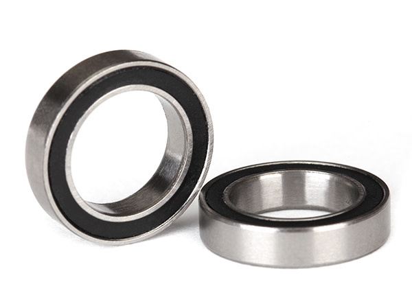 Ball bearings, black rubber sealed (12x18x4mm) (2)  TRA5120A