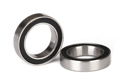Ball bearings, black rubber sealed (12x18x4mm) (2)  TRA5120A