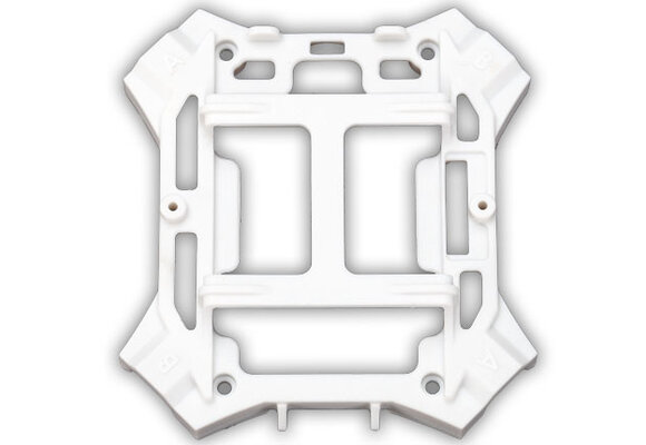Traxxas Main frame, lower (white) / 1.6x5mm BCS (self-tapping) (4)