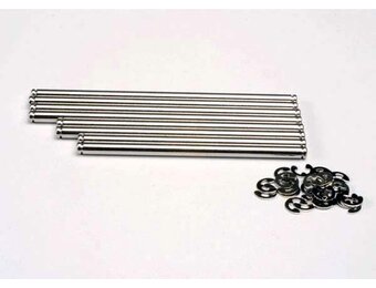 Traxxas Suspension pin set, stainless steel (w/ E-clips)