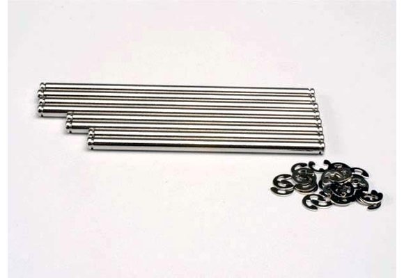 Traxxas Suspension pin set, stainless steel (w/ E-clips)