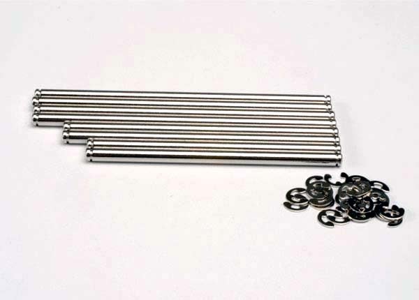 Suspension pin set, stainless steel (w/ E-clips)  TRA4939X