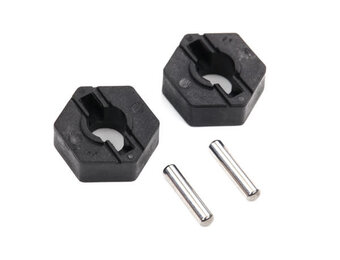 Wheel hubs, hex (2)/ axle pins (2.5x12mm) (2)  TRA4954