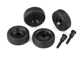 Traxxas Wheels (4)/ axles (2) (for T-Maxx /E-Maxx wheelie bar)