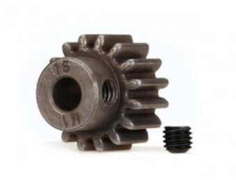 Traxxas Gear, 16-T pinion (1.0 metric pitch) (fits 5mm shaft)/ set screw (for use only with steel spur gears)
