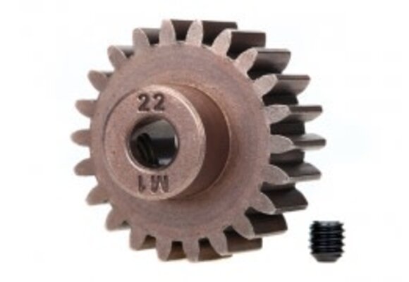 Traxxas 6495X Gear, 22-T pinion (1.0 metric pitch) (fits 5mm shaft)/ set screw (for use only with steel spur gears)
