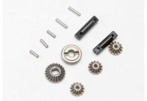 Traxxas Gear set, differential (output gears (2)/ spider gears (3))/ differential output shafts (2)/ 1.5x6mm pin (3)/ 1.5x8mm pin (2)
