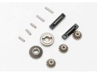 Traxxas Gear set, differential (output gears (2)/ spider gears (3))/ differential output shafts (2)/ 1.5x6mm pin (3)/ 1.5x8mm pin (2)