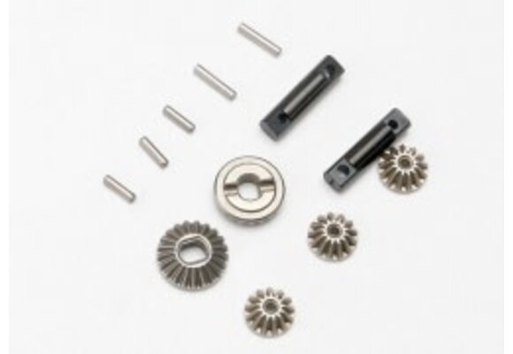 Traxxas Gear set, differential (output gears (2)/ spider gears (3))/ differential output shafts (2)/ 1.5x6mm pin (3)/ 1.5x8mm pin (2)