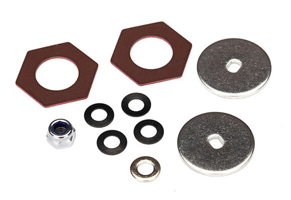 Traxxas Rebuild kit, slipper clutch (steel disc (2)/ friction insert (2)/ 4.0mm NL (1)/ spring washers (4), metal washer (1))
