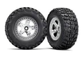 Tires & wheels, assembled, glued (SCT satin chrome, beadlock style wheels, Kumho tires, foam inserts) (2)