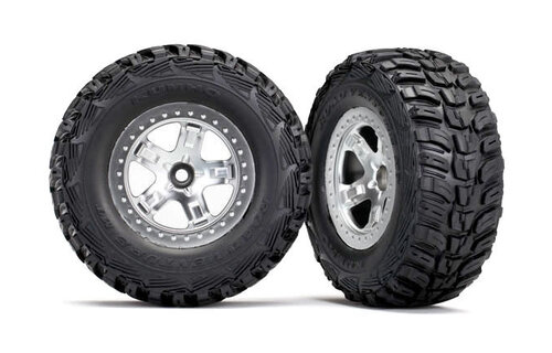 Tires & wheels, assembled, glued (SCT satin chrome, beadlock style wheels, Kumho tires, foam inserts) (2)