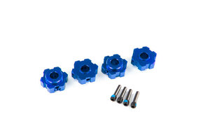 Wheel hubs, hex, aluminum (blue-anodized) (4)   TRA8956X