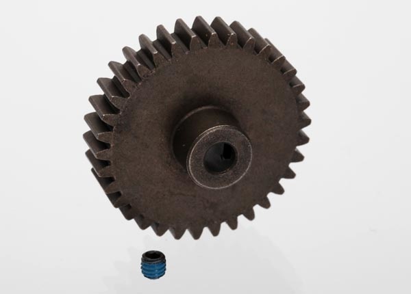 Gear, 34-T pinion (1.0 metric pitch) (fits 5mm shaft)/ set screw  TRA6493