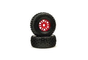 Arrma DBOOTS 'Fortress' Tire Set Glued (Red) (2pcs) ARA550065
