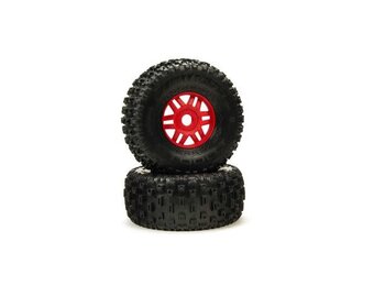 Arrma DBOOTS 'Fortress' Tire Set Glued (Red) (2pcs) ARA550065