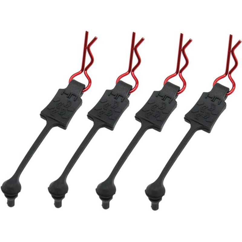 Body clip retainers 1/10 scale 4 red Warrenton Hobby Shoppe