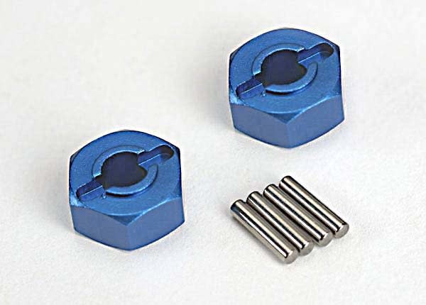 Wheel hubs, hex blue-anodized TRA1654X
