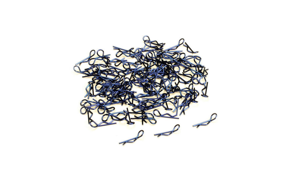 Bent-Up Body Clip (100), Blue: 1/10