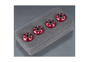 LaTrax Wheel nut washer, machined aluminum, red / 3x12mm CS (4) TRA7668R