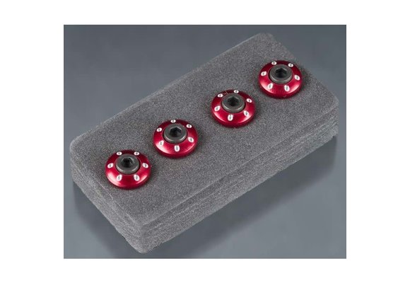 LaTrax Wheel nut washer, machined aluminum, red / 3x12mm CS (4) TRA7668R