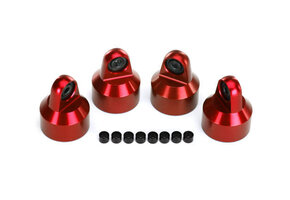 Traxxas Shock caps, aluminum (red-anodized), GTX shocks (4)/ spacers (8) TRA7764R