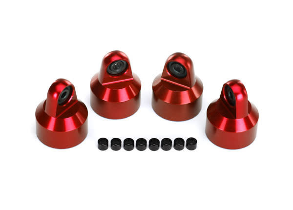 Shock caps, aluminum (red-anodized) TRA7764R