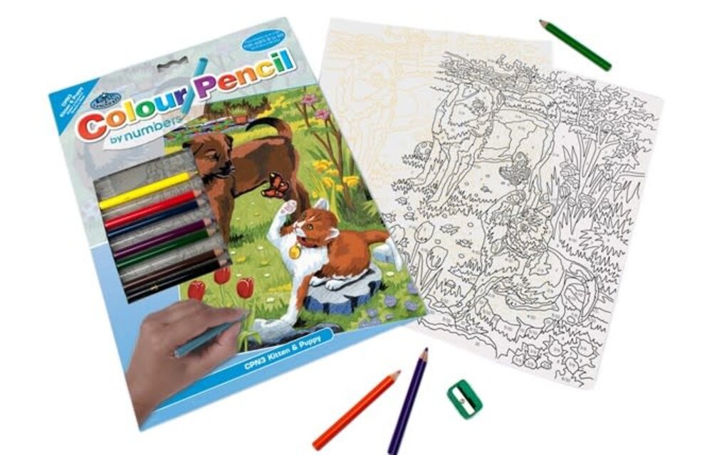 Kitten & Puppy Pencil by Number, RAL-41902